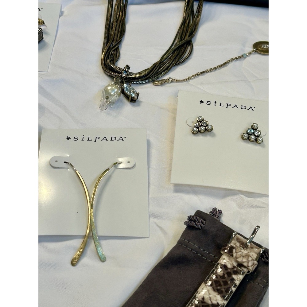 SILPADA KR Lot Retired 14 Pieces Rings Necklaces Earrings Jewelry Watch NOS $700 - Picture 10 of 16